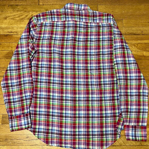 Ledbury Mens Red Madris Plaid Long Sleeve Button Down Shirt Size Large - Picture 2 of 8